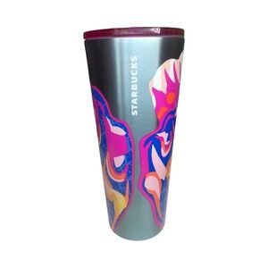 Starbucks Summer 2024 Abstract Butterfly Silver Venti Metal Tumbler